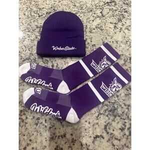 New: Weber State University Beanie/Socks-Adult One Size; WSU